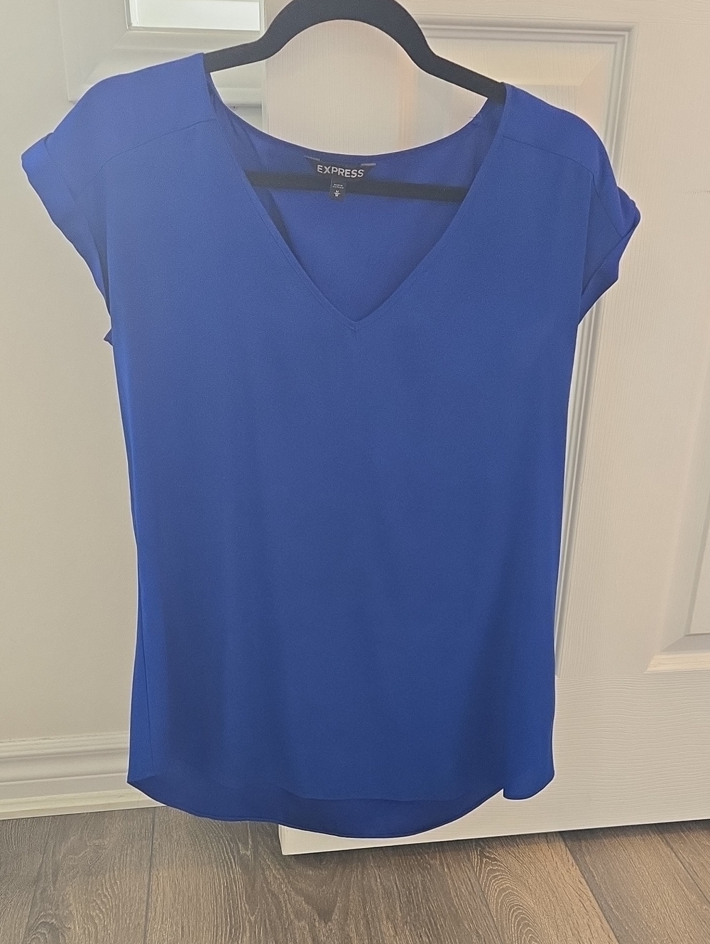 Express Women's Royal Blue V-Neck Blouse